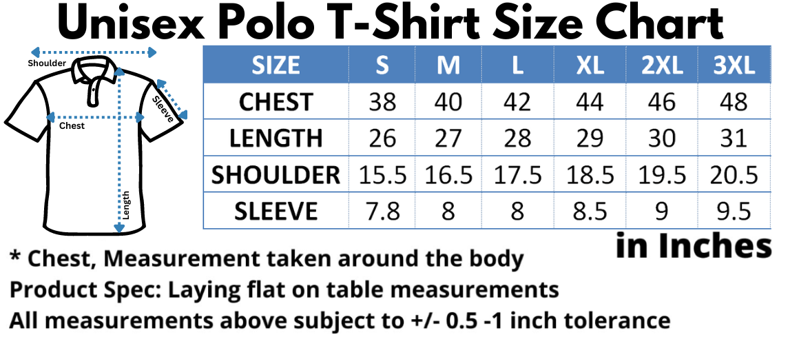 unisex-polo-t-shirt-size-chart
